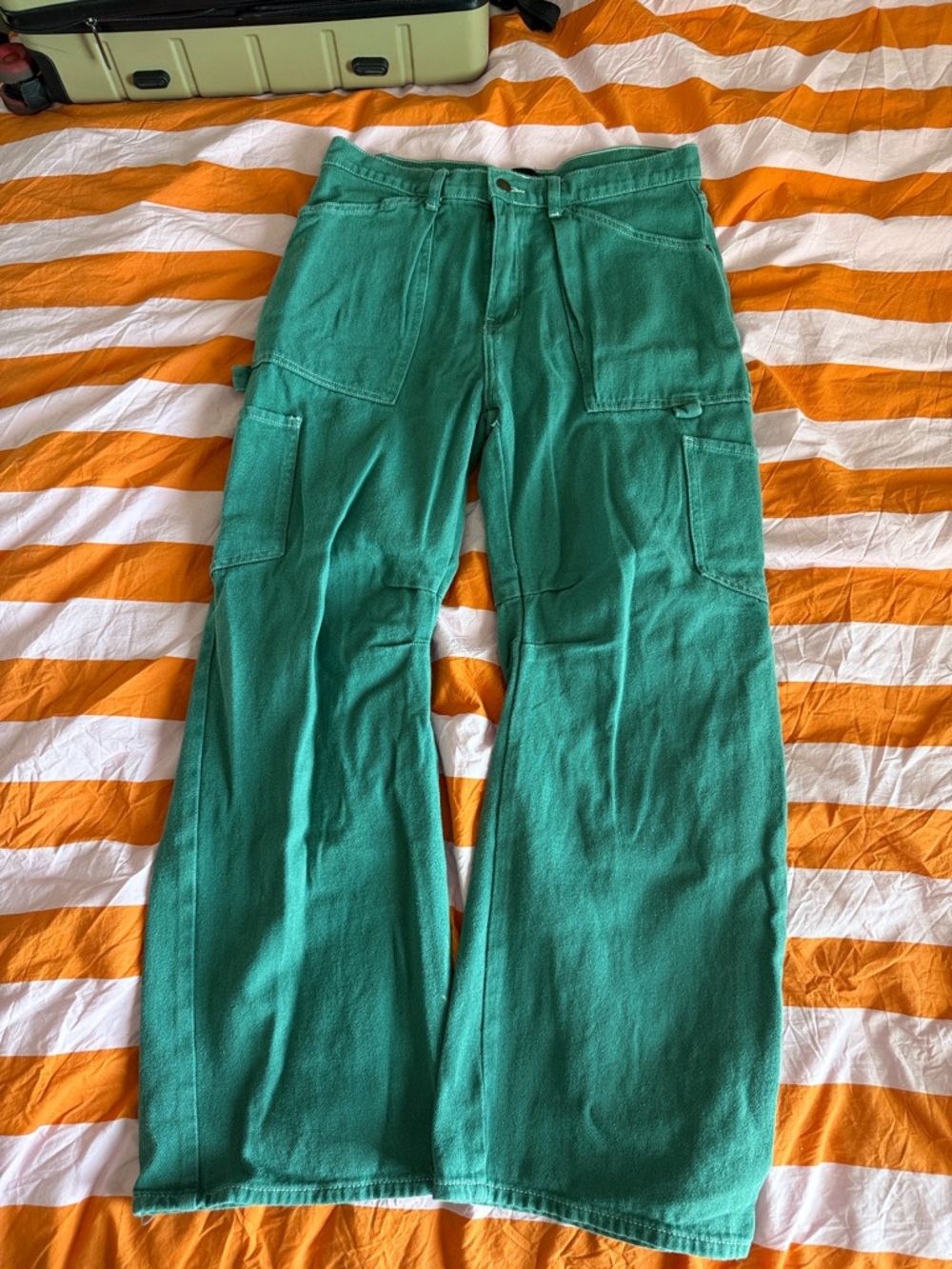Lioness Teal Wide-Leg Utility Jeans